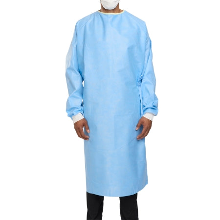 O&M Halyard Inc 95121 Non-Reinforced Surgical Gown with Towel ULTRA X-Large Blue Sterile AAMI Level 3 Disposable