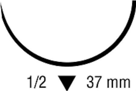 Covidien  CL-817 Absorbable Suture with Needle Polysorb Polyester GS -11 1/2 Circle Reverse Cutting Needle Size 0 Braided