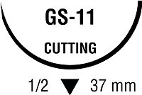 Covidien  CL-916 Absorbable Suture with Needle Polysorb Polyester GS -11 1/2 Circle Reverse Cutting Needle Size 2 - 0 Braided