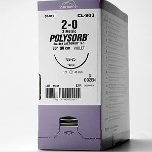 Covidien  L-104 Absorbable Suture without Needle Polysorb Polyester Braided Size 0