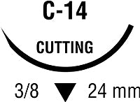 Covidien  SL-693 Absorbable Suture with Needle Polysorb Polyester C-14 3/8 Circle Reverse Cutting Needle Size 3 - 0 Braided