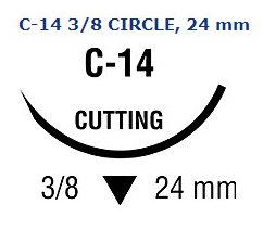 Covidien  SL-823 Absorbable Suture with Needle Polysorb Polyester C-14 3/8 Circle Reverse Cutting Needle Size 2 - 0 Braided