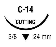 Covidien  SN-658 Nonabsorbable Suture with Needle Monosof~Dermalon Nylon C-14 3/8 Circle Reverse Cutting Needle Size 4 - 0 Monofilament