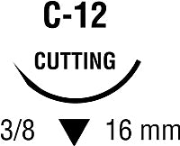 Covidien  SP-660 Nonabsorbable Suture with Needle Surgipro Polypropylene C-12 3/8 Circle Reverse Cutting Needle Size 6 - 0 Monofilament