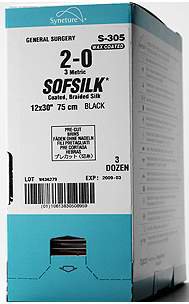 Covidien  S-303 Nonabsorbable Suture without Needle Sofsilk Silk Braided Size 4-0