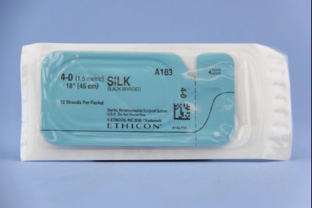 J & J Healthcare Systems  A183H Nonabsorbable Suture without Needle Perma - Hand SUTUPAK Silk Braided Size 4-0