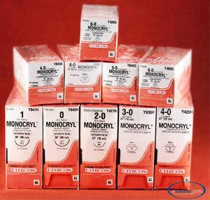 J & J Healthcare Systems  Y946H Absorbable Suture with Needle Monocryl Poliglecaprone CT-1 1/2 Circle Taper Point Needle Size 0 Monofilament