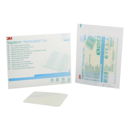 3M  90022 Thin Hydrocolloid Dressing 3M Tegaderm Thin 4 X 4 Inch Square