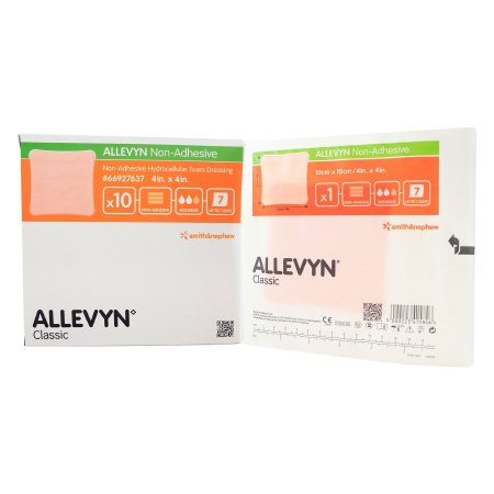 Smith & Nephew  66927637 Foam Dressing Allevyn 4 X 4 Inch Without Border Film Backing Nonadhesive Square Sterile