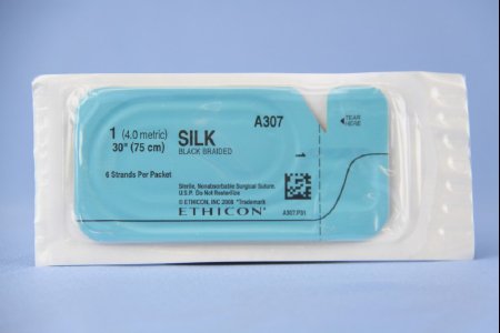 J & J Healthcare Systems  A307H Nonabsorbable Suture without Needle Perma - Hand SUTUPAK Silk Braided Size 1