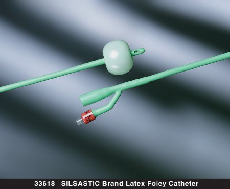 Bard  33616 Foley Catheter Silastic 2-Way Round Tip 5 cc Balloon 16 Fr. Silicone Coated Latex