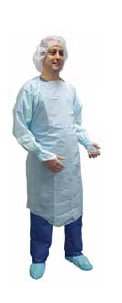 Aspen Surgical Products 8572 Protective Procedure Gown Precept One Size Fits Most Blue NonSterile ASTM F1671 Disposable