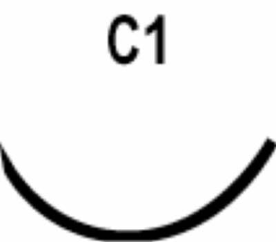 Surgical Specialties  1242B Absorbable Suture with Needle LOOK Chromic Gut C-1 3/8 Circle Reverse Cutting Needle Size 6 - 0