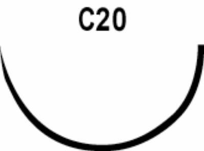 Surgical Specialties  547B Absorbable Suture with Needle LOOK Chromic Gut C-20 1/2 Circle Reverse Cutting Needle Size 4 - 0