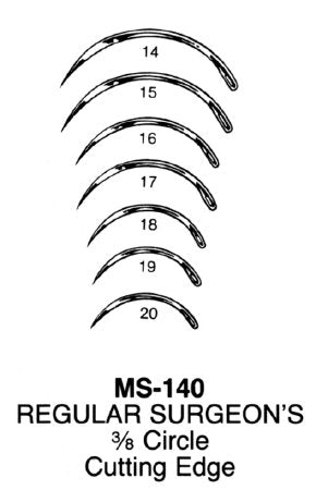 Integra Lifesciences  MS140-20 Reverse Cutting Suture Needle Integra Miltex 16 mm Length Regular Surgeon's Type Size 20 Needle