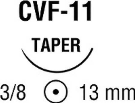 Covidien  VPF-706-X Nonabsorbable Suture with Needle Surgipro II Polypropylene CVF-11 3/8 Circle Taper Point Needle Size 6 - 0 Monofilament