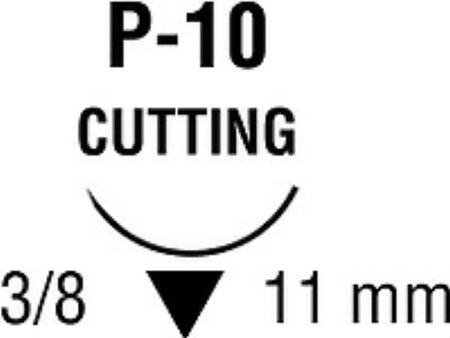 Covidien  SN-3686 Nonabsorbable Suture with Needle Monosof~Dermalon Nylon P-10 3/8 Circle Precision Reverse Cutting Needle Size 7 - 0 Monofilament