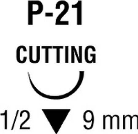 Covidien  SG-1816G Absorbable Suture with Needle Premium Chromic Gut P-21 1/2 Circle Reverse Cutting Needle Size 6 - 0