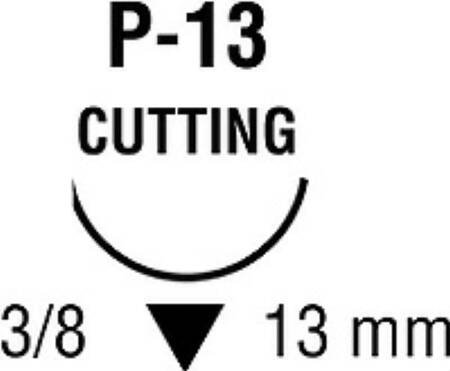 Covidien  SG-5687G Absorbable Suture with Needle Premium Chromic Gut P-13 3/8 Circle Precision Reverse Cutting Needle Size 5 - 0