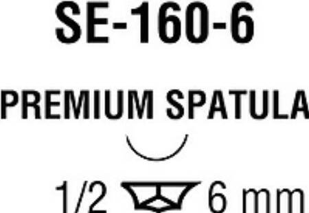 Covidien  N-2757K Nonabsorbable Suture with Needle Monosof~Dermalon Nylon SE-160-6 1/2 Circle Spatula Needle Size 10 - 0 Monofilament