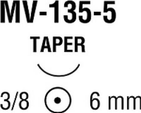 Covidien  N-2547 Nonabsorbable Suture with Needle Monosof~Dermalon Nylon MV-135-5 3/8 Circle Taper Point Needle Size 8 - 0 Monofilament