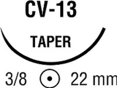 Covidien  GL-303 Absorbable Suture with Needle Polysorb Polyester CV-13 3/8 Circle Taper Point Needle Size 3 - 0 Braided