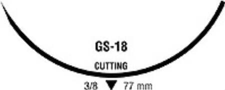 Covidien  88863128-79 Nonabsorbable Suture with Needle Ti-Cron Polyester GS -18 3/8 Circle Reverse Cutting Needle Size 5 Braided