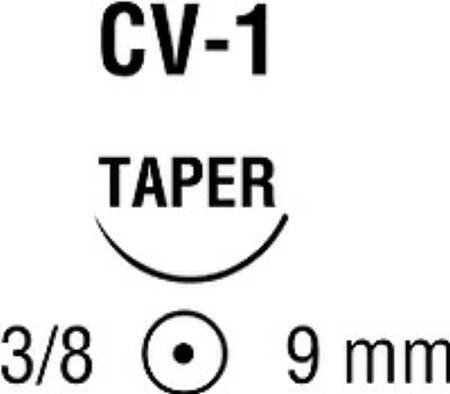 Covidien  VP-73-X Nonabsorbable Suture with Needle Surgipro II Polypropylene CV-1 3/8 Circle Taper Point Needle Size 6 - 0 Monofilament