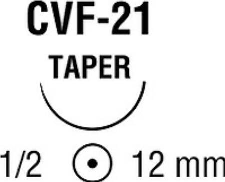 Covidien  SL-431 Absorbable Suture with Needle Polysorb Polyester CVF-21 1/2 Circle Taper Point Needle Size 4 - 0 Braided