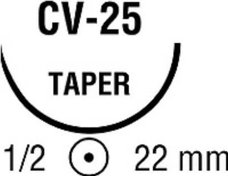 Covidien  GG-182 Absorbable Suture with Needle Chromic Gut CV-25 1/2 Circle Taper Point Needle Size 3 - 0