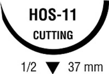 Covidien  CL-538 Absorbable Suture with Needle Polysorb Polyester HOS-11 1/2 Circle Reverse Cutting Needle Size 1 Braided