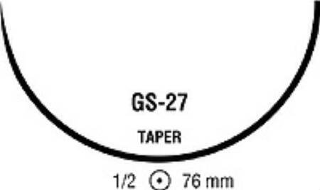 Covidien  CG-53 Absorbable Suture with Needle Plain Gut GS -27 1/2 Circle Taper Point Needle Size 2 - 0