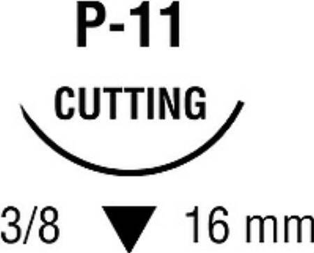 Covidien  SP-5680G Nonabsorbable Suture with Needle Surgipro II Polypropylene P-11 3/8 Circle Precision Reverse Cutting Needle Size 6 - 0 Monofilament