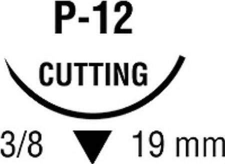 Covidien  SN-5667G Nonabsorbable Suture with Needle Monosof~Dermalon Nylon P-12 3/8 Circle Precision Reverse Cutting Needle Size 4 - 0 Monofilament