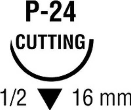 Covidien  SL-5632G Absorbable Suture with Needle Polysorb Polyester P-24 1/2 Circle Reverse Cutting Needle Size 5 - 0 Braided