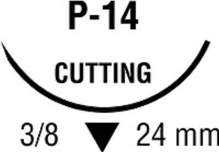 Covidien  SN-5663G Nonabsorbable Suture with Needle Monosof~Dermalon Nylon P-14 3/8 Circle Precision Reverse Cutting Needle Size 3 - 0 Monofilament