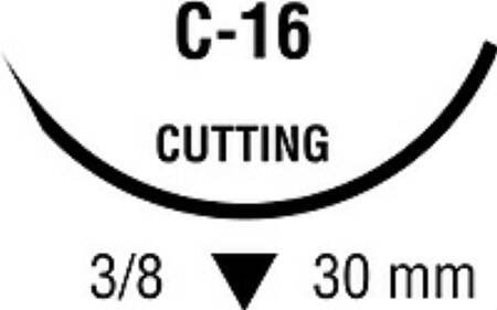 Covidien  SP-675 Nonabsorbable Suture with Needle Surgipro Polypropylene C-16 3/8 Circle Reverse Cutting Needle Size 3 - 0 Monofilament