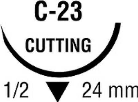 Covidien  SL-613 Absorbable Suture with Needle Polysorb Polyester C-23 1/2 Circle Reverse Cutting Needle Size 3 - 0 Braided