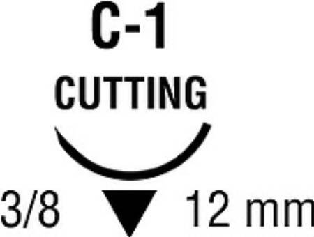 Covidien  SN-667G Nonabsorbable Suture with Needle Monosof~Dermalon Nylon C-1 3/8 Circle Reverse Cutting Needle Size 6 - 0 Monofilament