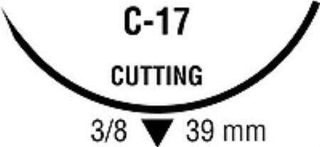 Covidien  SP-690 Nonabsorbable Suture with Needle Surgipro Polypropylene C-17 3/8 Circle Reverse Cutting Needle Size 0 Monofilament