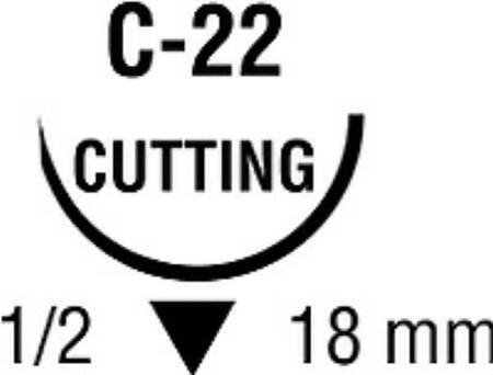 Covidien  SS-733 Nonabsorbable Suture with Needle Sofsilk Silk C-27 1/2 Circle Reverse Cutting Needle Size 4 - 0 Braided