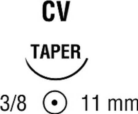 Covidien  VP-776-X Nonabsorbable Suture with Needle Surgipro II Polypropylene CV 3/8 Circle Taper Point Needle Size 6 - 0 Monofilament