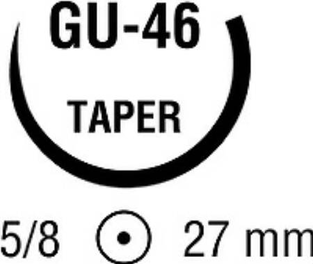 Covidien  UL-877 Absorbable Suture with Needle Polysorb Polyester GU-46 5/8 Circle Taper Point Needle Size 0 Braided