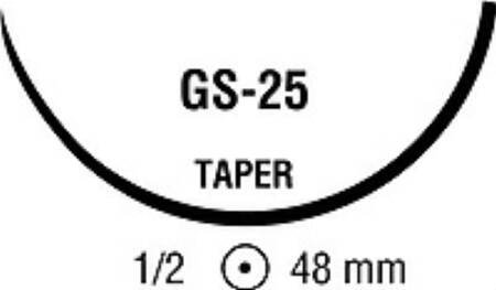 Covidien  CL-974 Absorbable Suture with Needle Polysorb Polyester GS -25 1/2 Circle Taper Point Needle Size 0 Braided