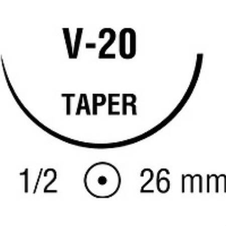 Covidien  88861958-42 Nonabsorbable Suture with Needle Surgilon Nylon V-20 1/2 Circle Taper Point Needle Size 3 - 0 Braided