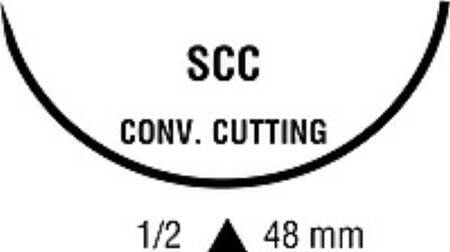 Covidien  88863127-79 Nonabsorbable Suture with Needle Ti-Cron Polyester SCC 1/2 Circle Conventional Cutting Needle Size 5 Braided