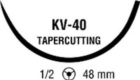 Covidien  88862818-89 Nonabsorbable Suture with Needle Ti-Cron Polyester KV-40 1/2 Circle Taper Cutting Needle Size 5 Braided