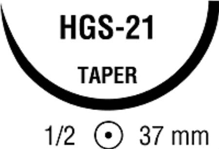 Covidien  88863111-79 Nonabsorbable Suture with Needle Ti-Cron Polyester HGS-21 1/2 Circle Taper Point Needle Size 5 Braided