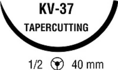 Covidien  88863147-89 Nonabsorbable Suture with Needle Ti-Cron Polyester KV-37 1/2 Circle Taper Cutting Needle Size 5 Braided