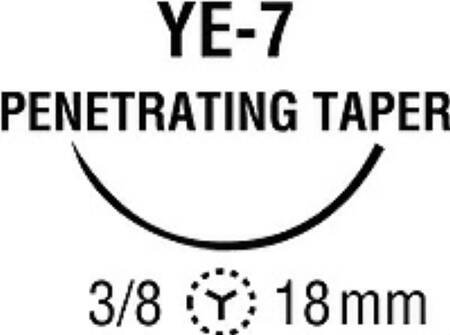 Covidien  88863182-41 Nonabsorbable Suture with Needle Ti-Cron Polyester YE-7 3/8 Circle Taper Point Needle Size 3 - 0 Braided